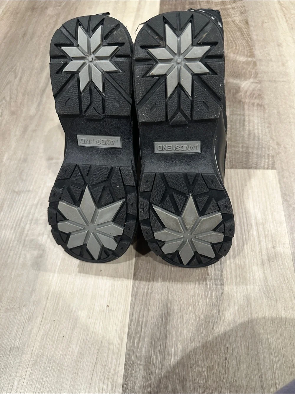 Lands' End Kids' Black Star-Accent Winter Boots